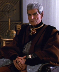 Ambassador Sarek of Vulcan, father of Jim Kirk's shipmate and friend Spock.